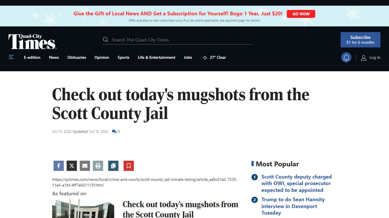 Check out today's mugshots from the Scott County Jail - The Quad-City Times
